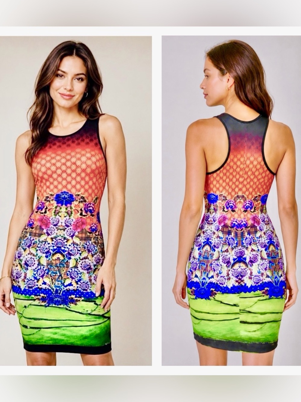Clover Canyon Vibrant Floral Bodycon Dress - Multicolor S